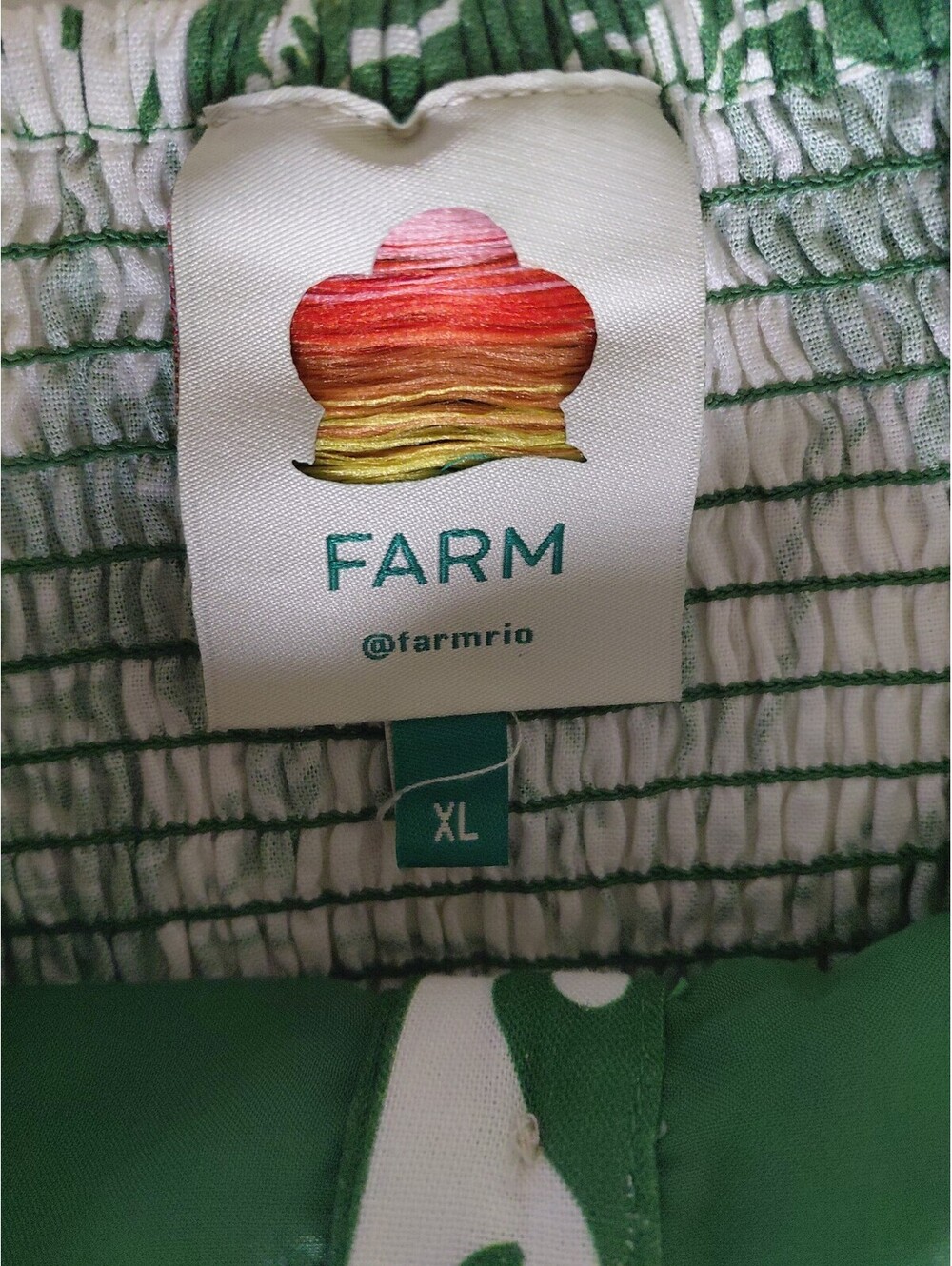 Farm Rio Macaw Elegance Women's XL Off-White Green Belted Romper Likenew #729 - Picture 6 of 12
